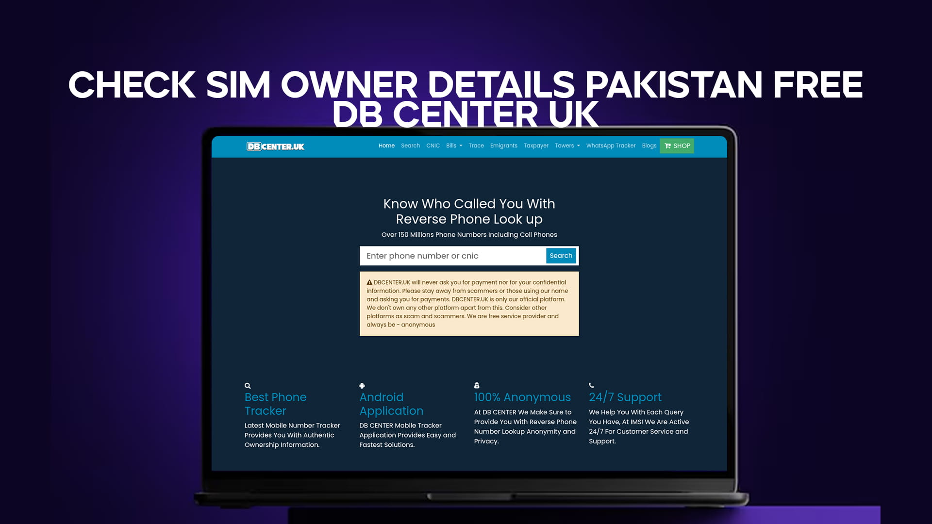 Check SIM Owner Details Pakistan Free - DB Center UK