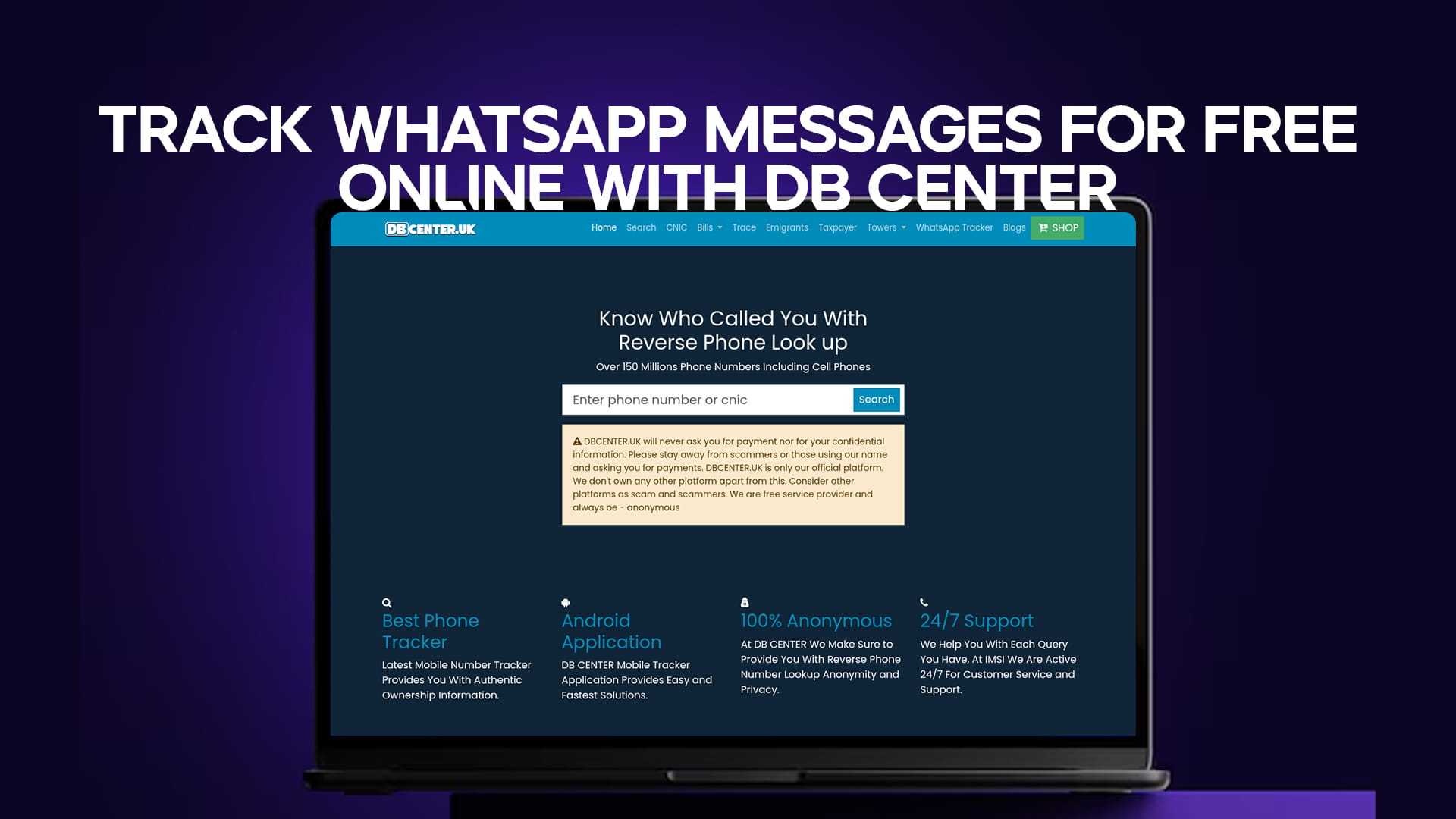 Track WhatsApp Messages for Free Online with DB Center