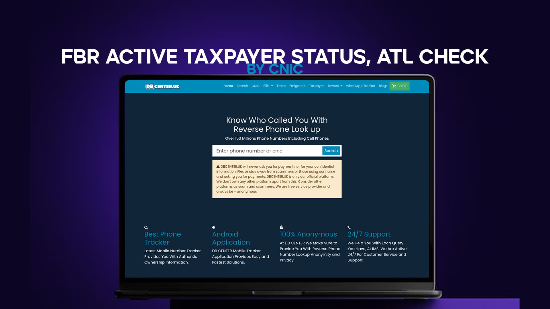 FBR active taxpayer status, ATL check by CNIC
