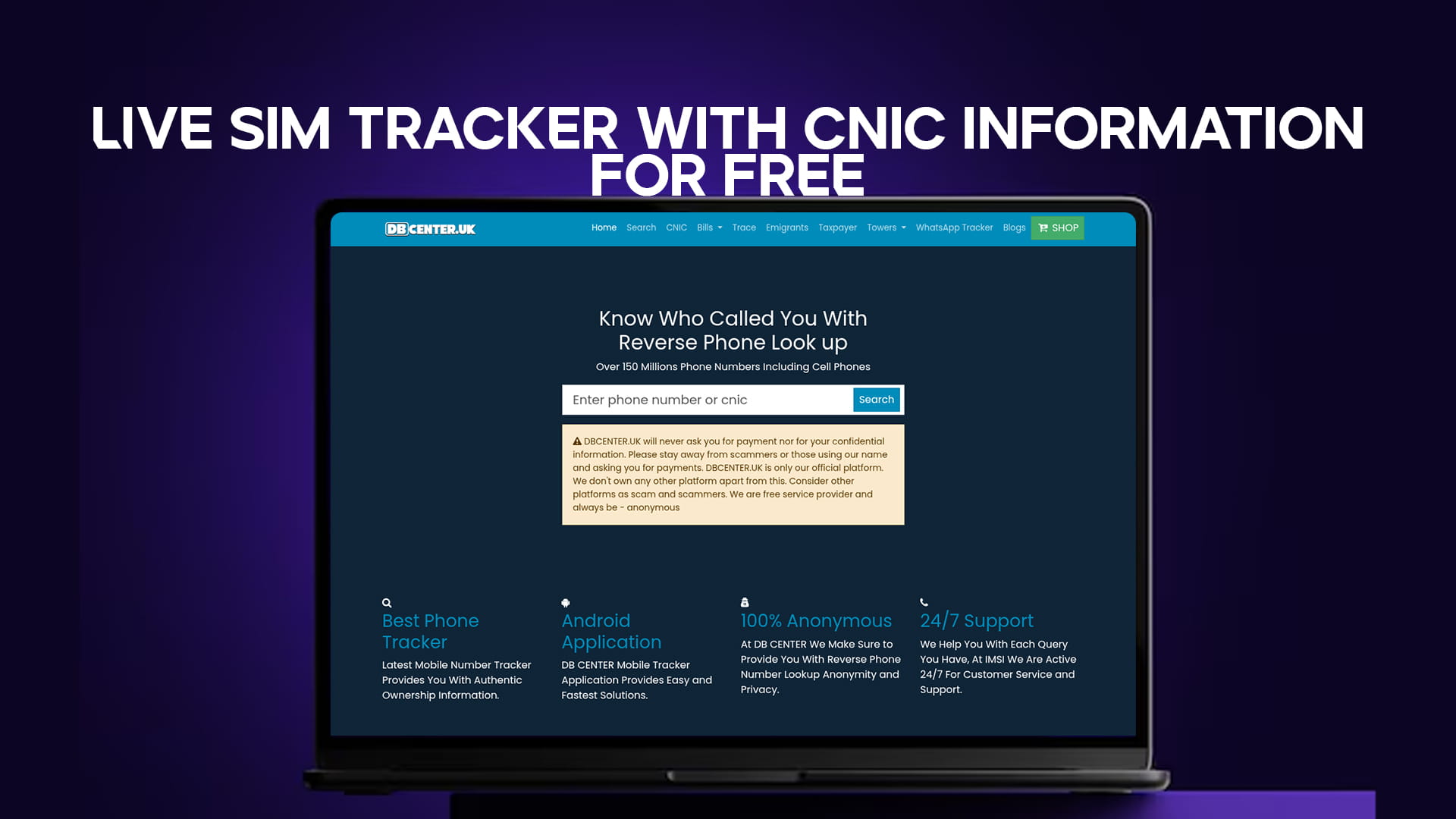 Live SIM Tracker with CNIC Information For Free