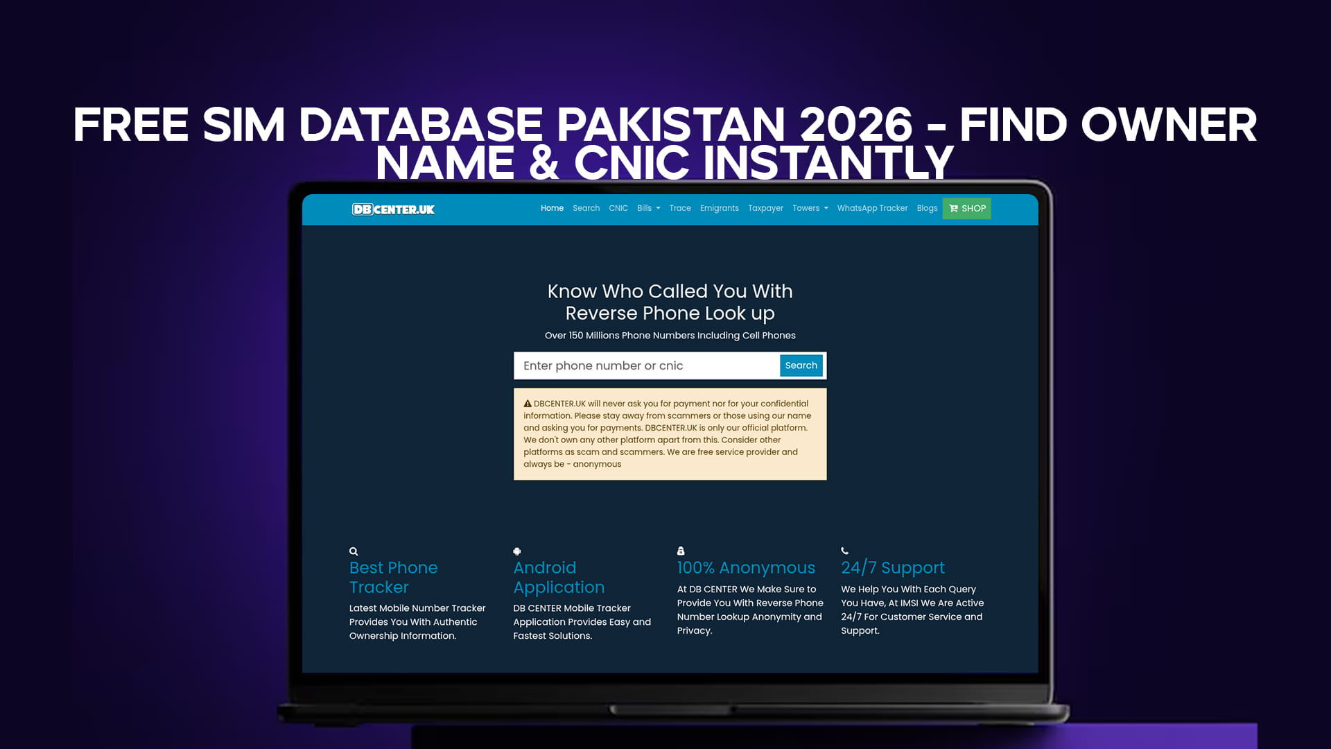 Free SIM Database Pakistan 2026 - Find Owner Name & CNIC Instantly